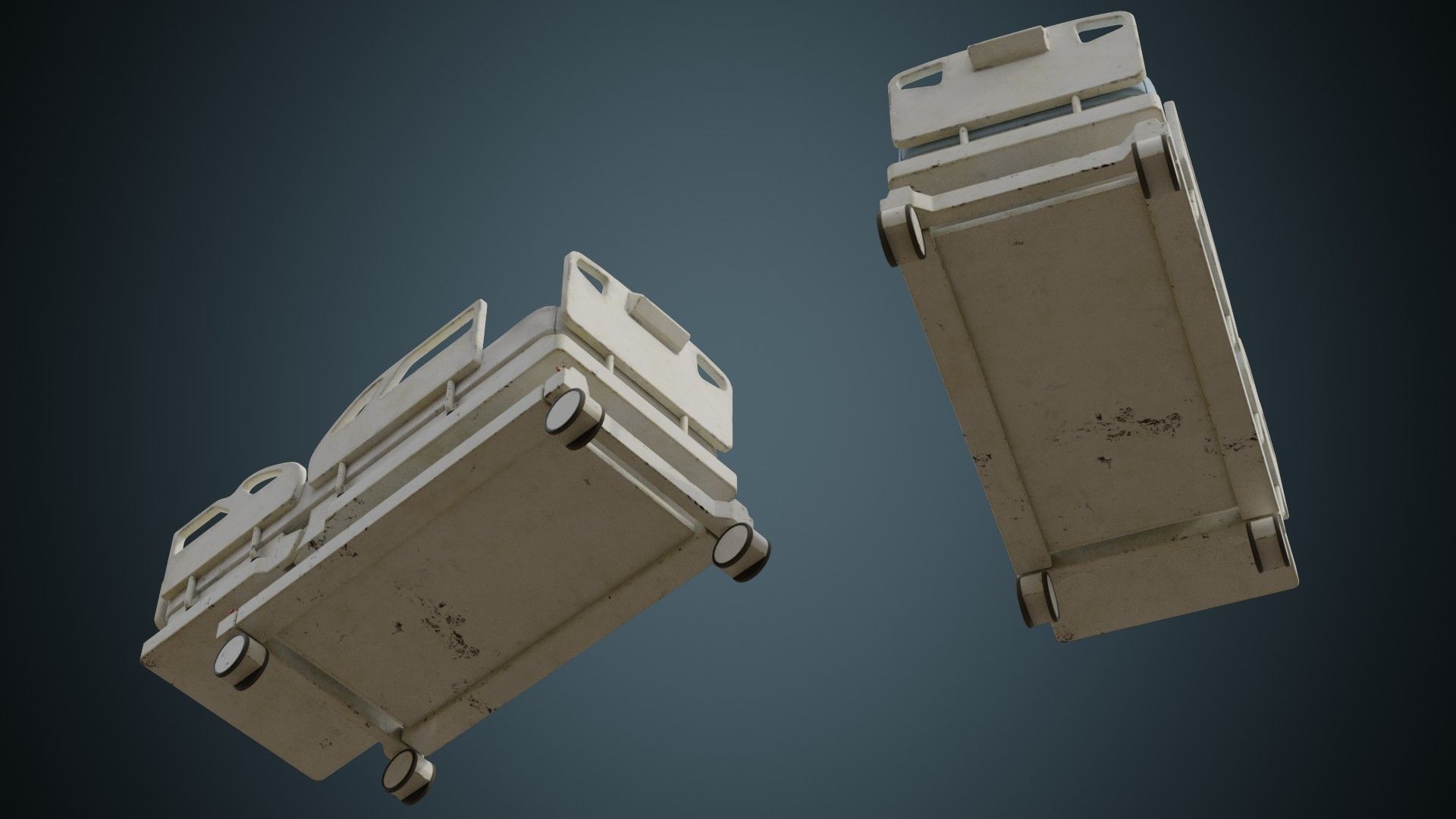 Hospital Bed 1B Low-poly 3D model_2