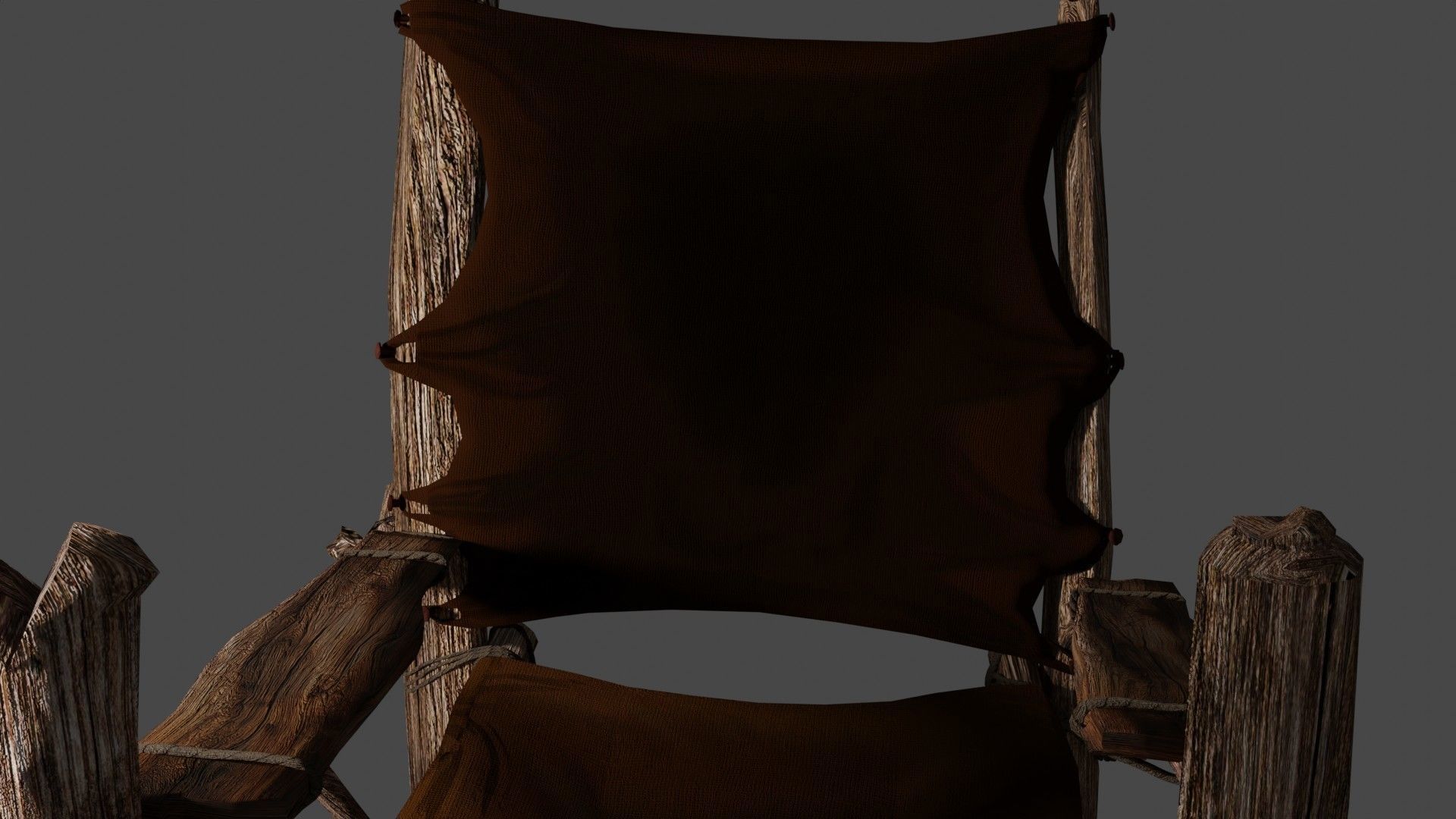 primitive cot and chair like what Shrek would have Low-poly 3D model_21