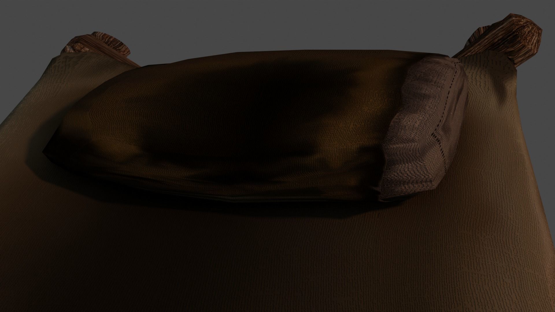 primitive cot and chair like what Shrek would have Low-poly 3D model_11