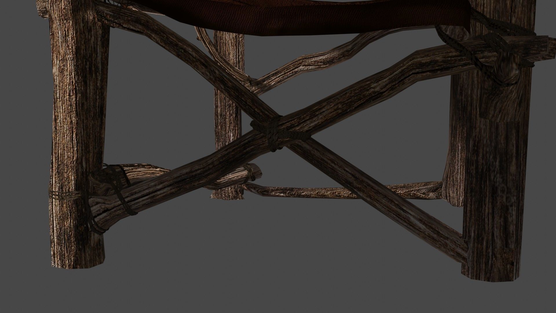 primitive cot and chair like what Shrek would have Low-poly 3D model_24