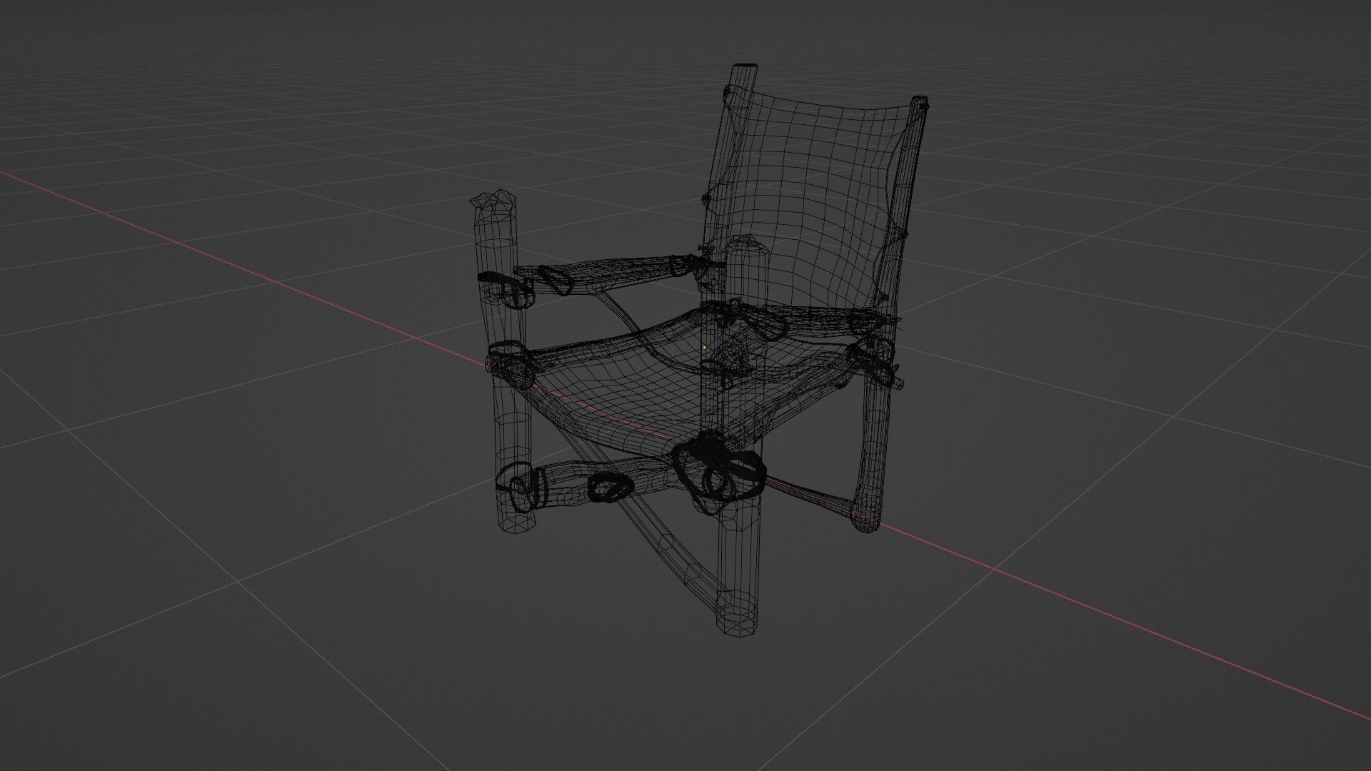 primitive cot and chair like what Shrek would have Low-poly 3D model_15