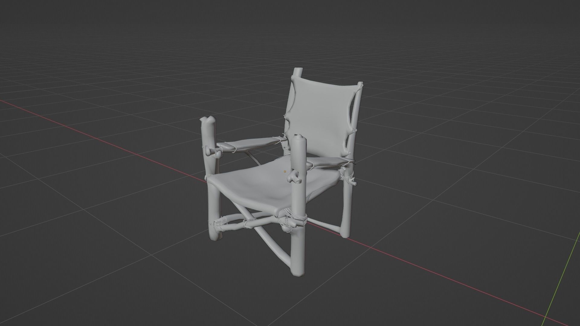 primitive cot and chair like what Shrek would have Low-poly 3D model_27
