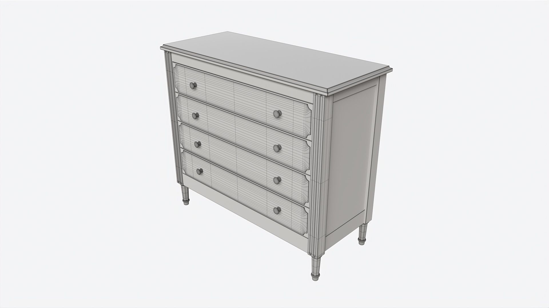 Ellipse Elit Chest of 4 Drawers 3D model_6