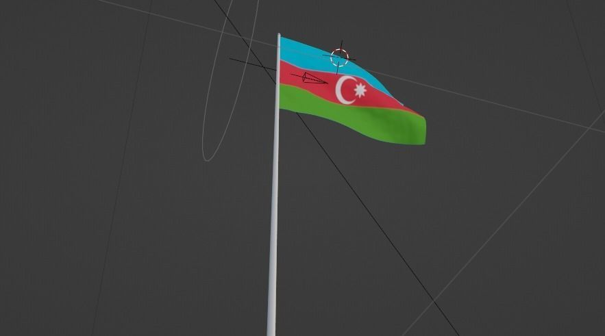 Azerbaijan flag Free 3D model_3