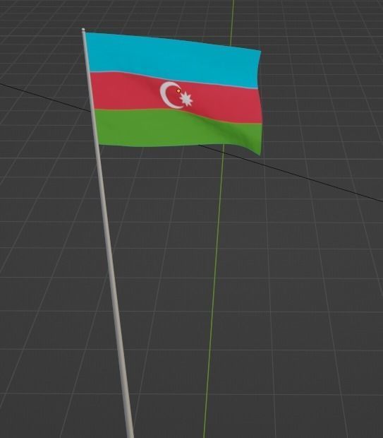Azerbaijan flag Free 3D model_2