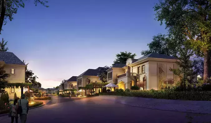 3D model of 2022 luxury fashion villa exterior 79