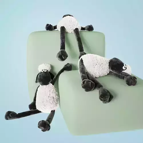 Shaun The Sheep Soft Plush Toy 03 3 poses  3D model