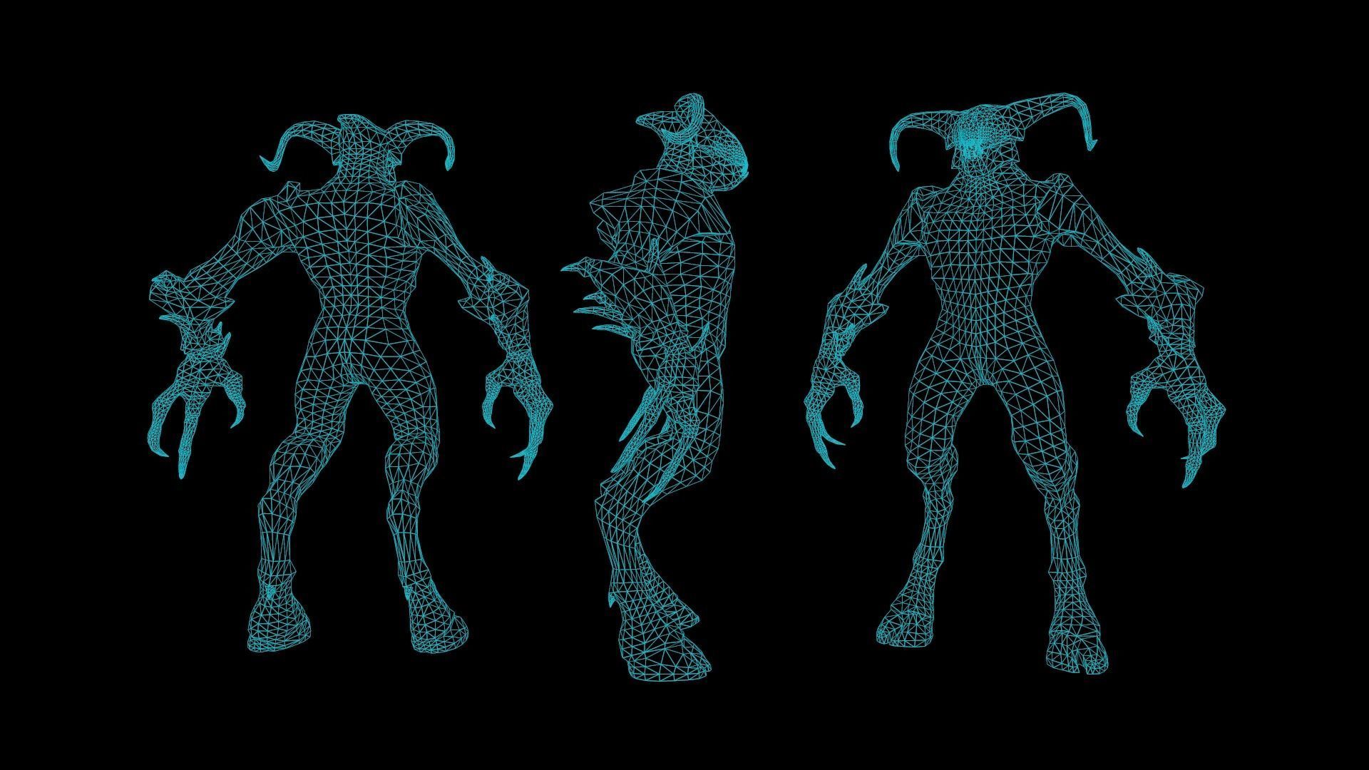 Faceless Demon 4 Low-poly 3D model_10