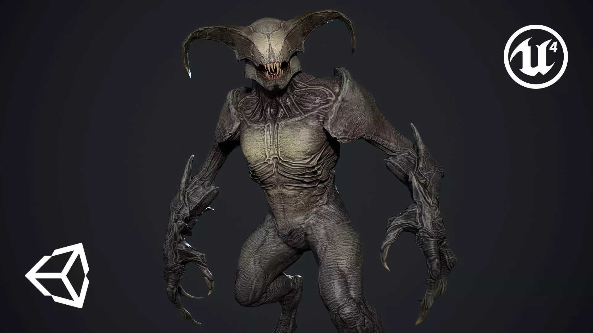 Faceless Demon 4 Low-poly 3D model_0