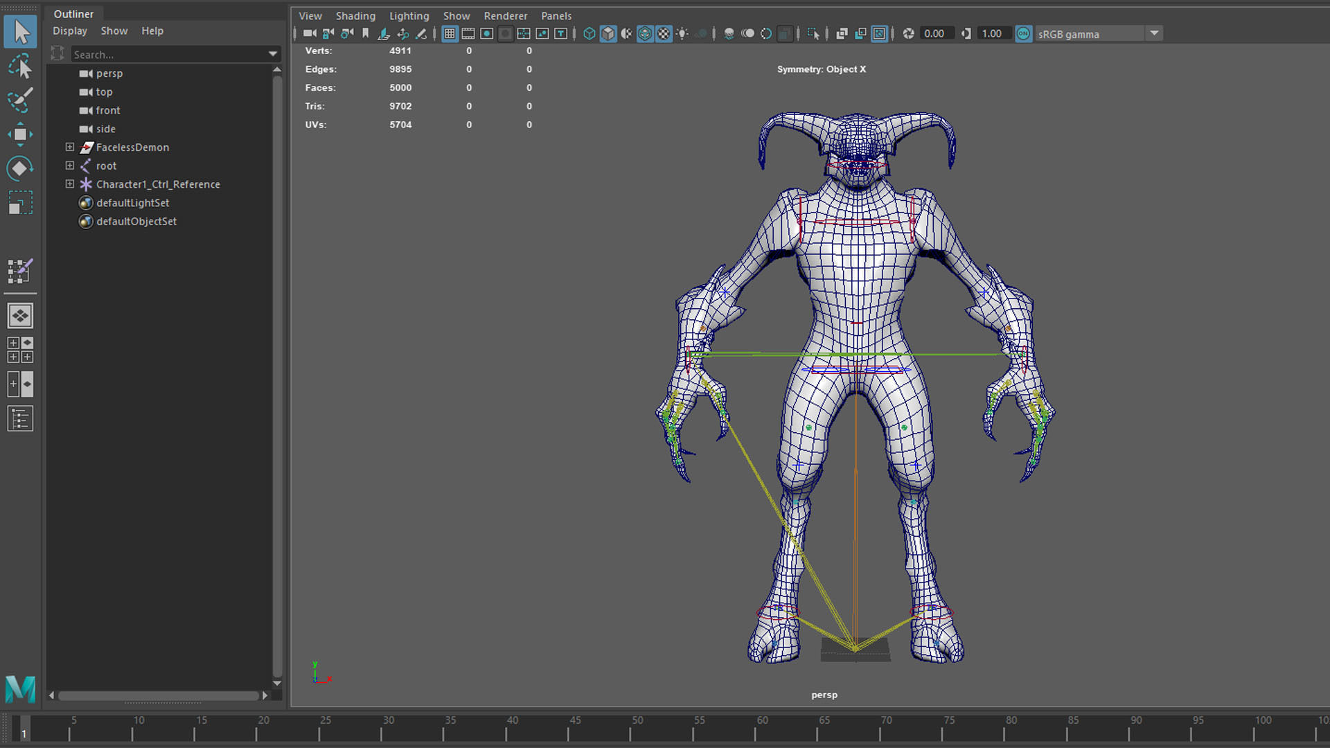 Faceless Demon 4 Low-poly 3D model_29