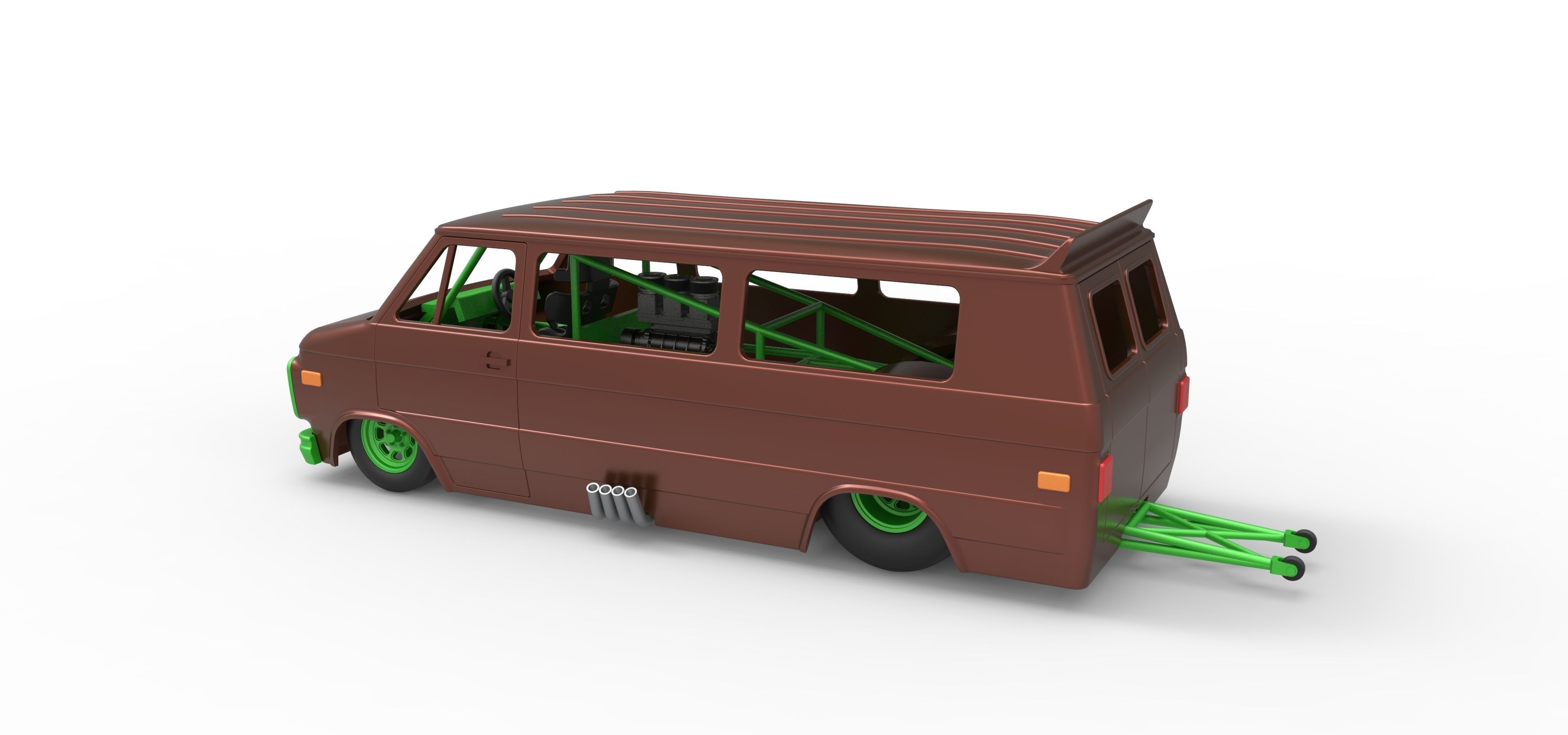 Dragster Van Scale 1 to 25 3D print model_12