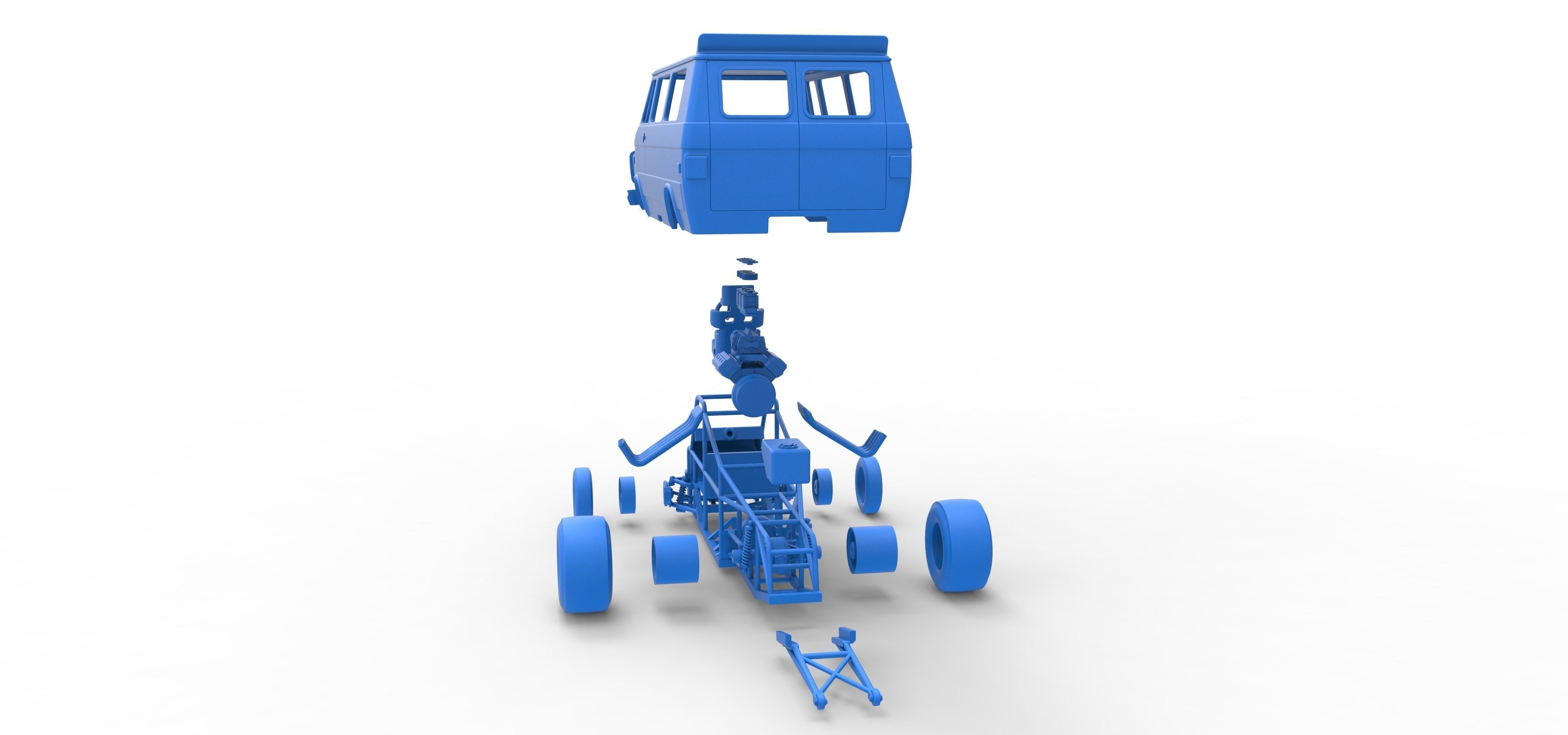 Dragster Van Scale 1 to 25 3D print model_42