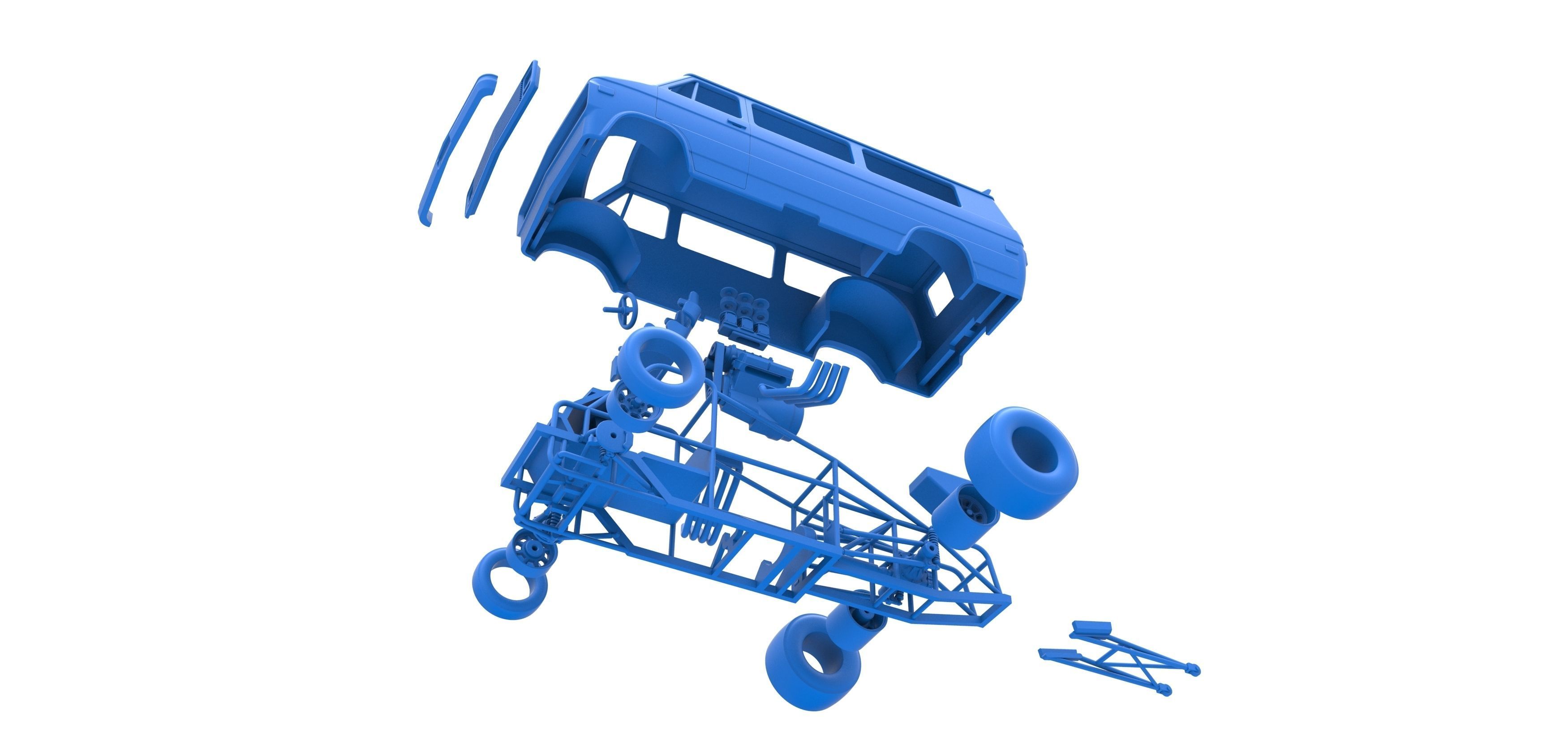 Dragster Van Scale 1 to 25 3D print model_36