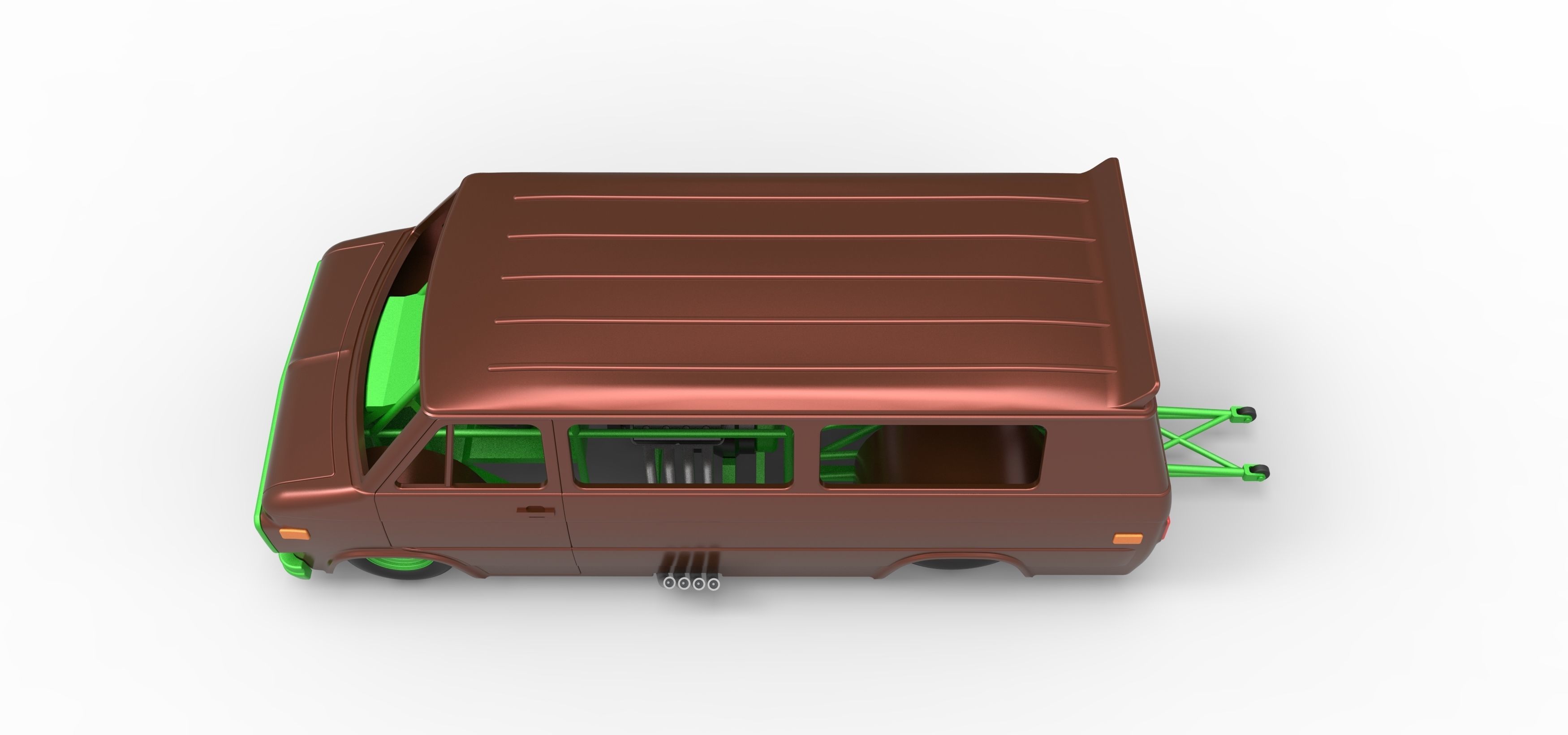 Dragster Van Scale 1 to 25 3D print model_10