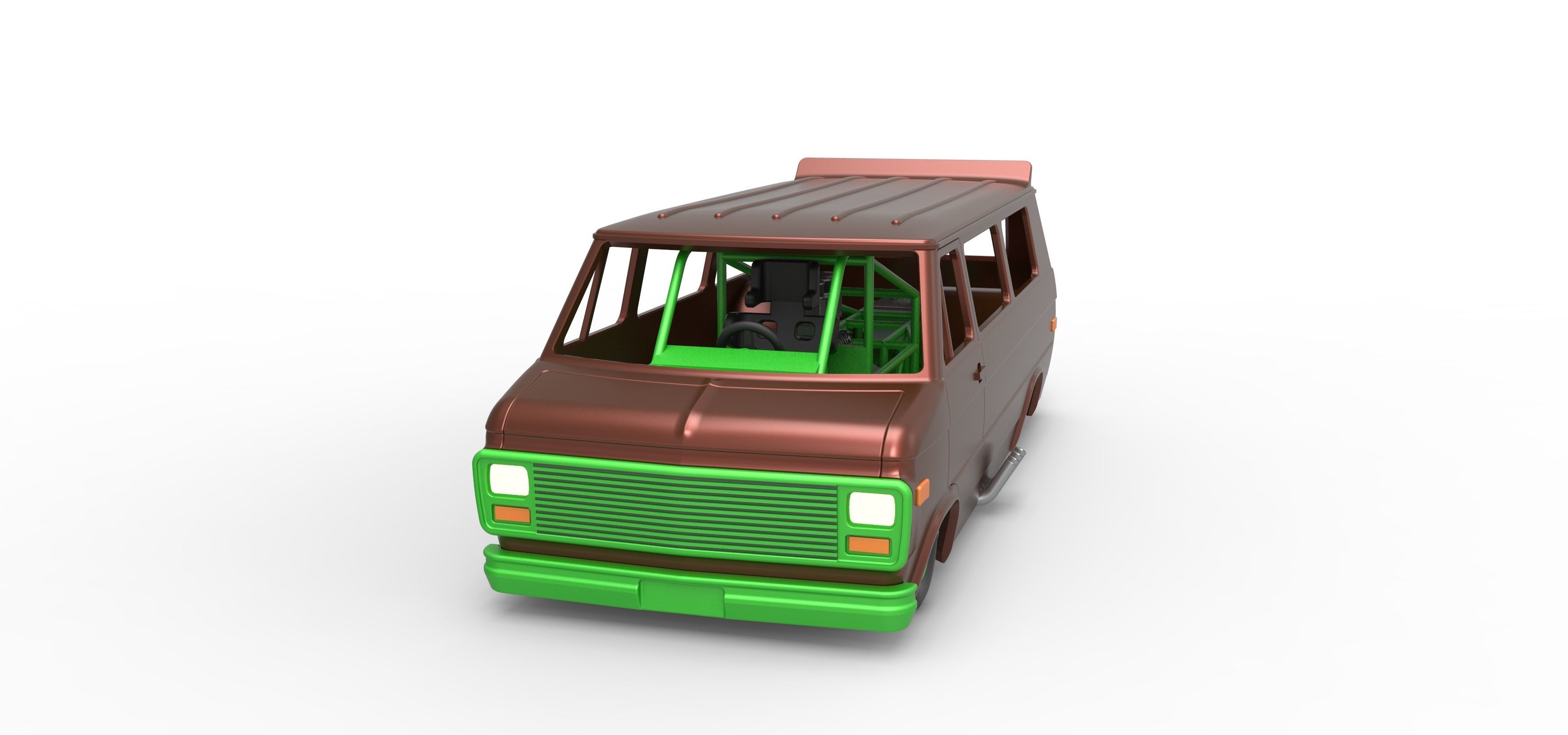 Dragster Van Scale 1 to 25 3D print model_5