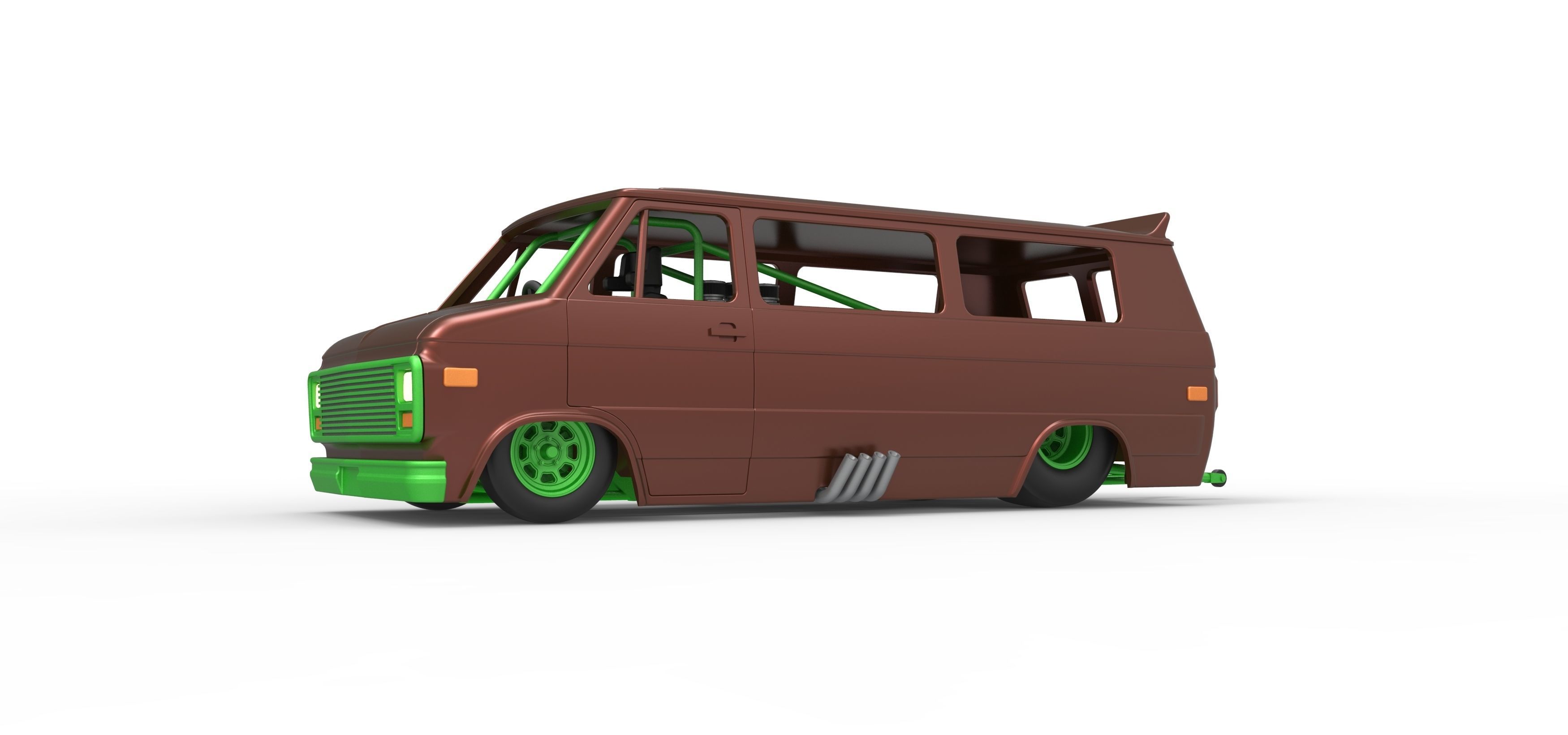 Dragster Van Scale 1 to 25 3D print model_2