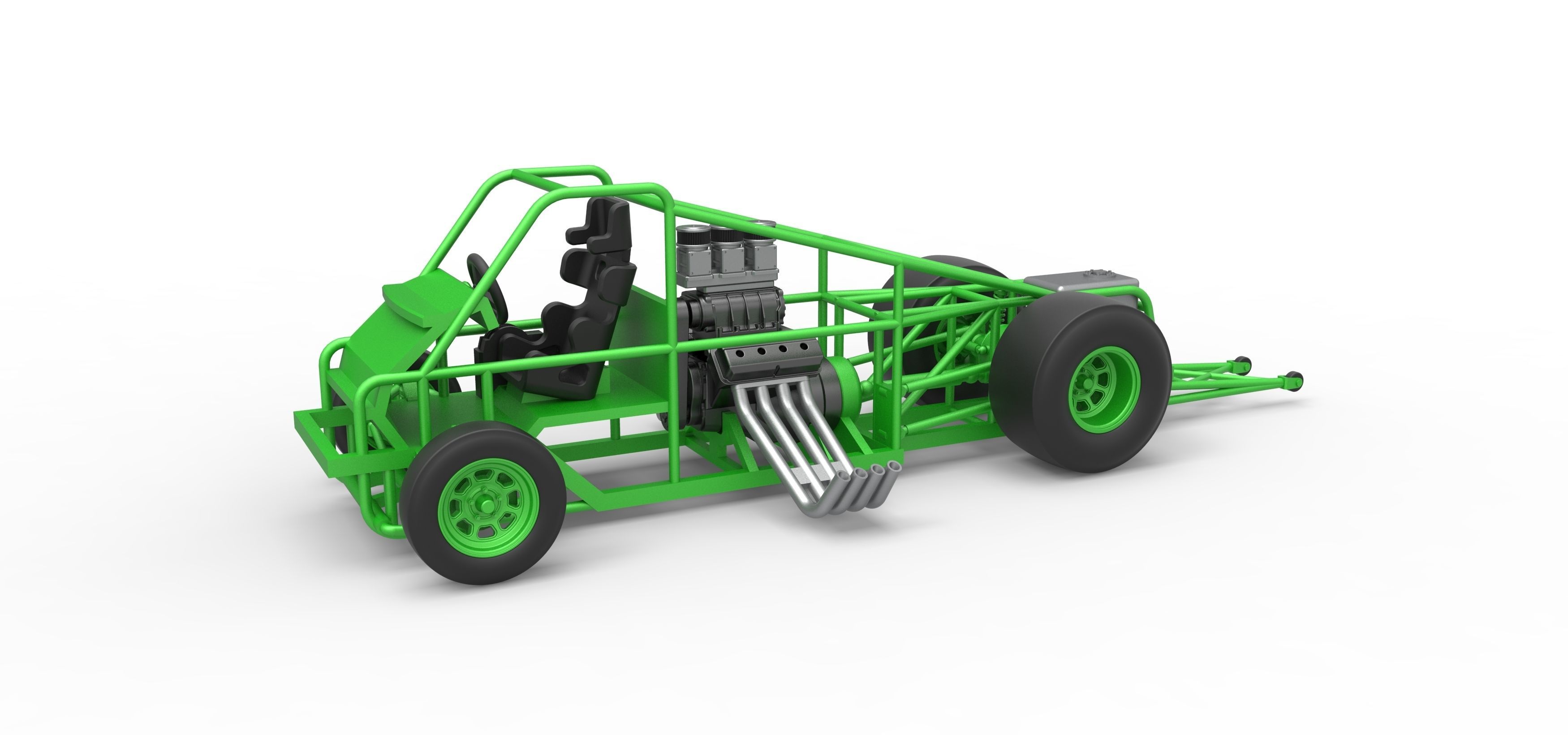 Dragster Van Scale 1 to 25 3D print model_17