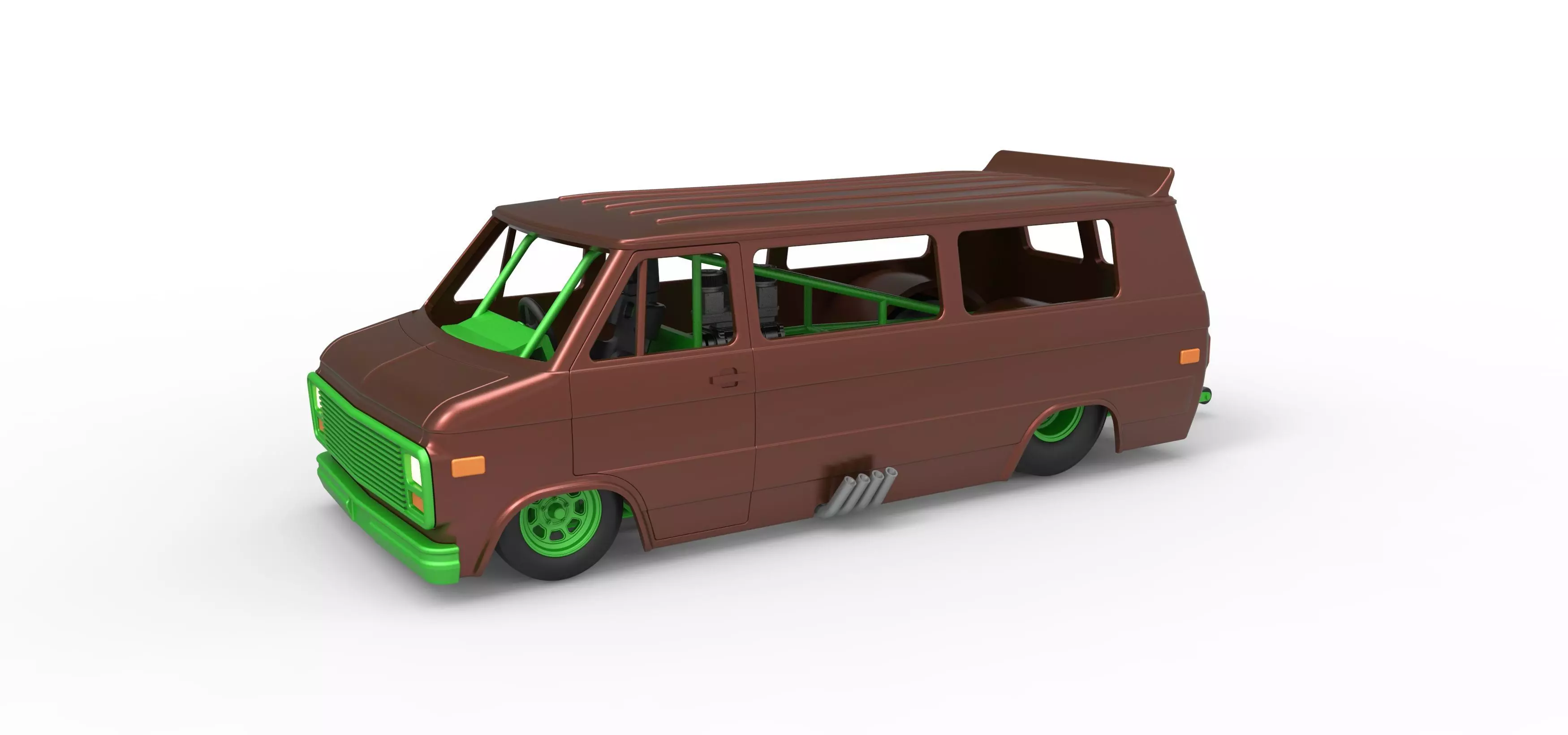 Dragster Van Scale 1 to 25 3D print model_0