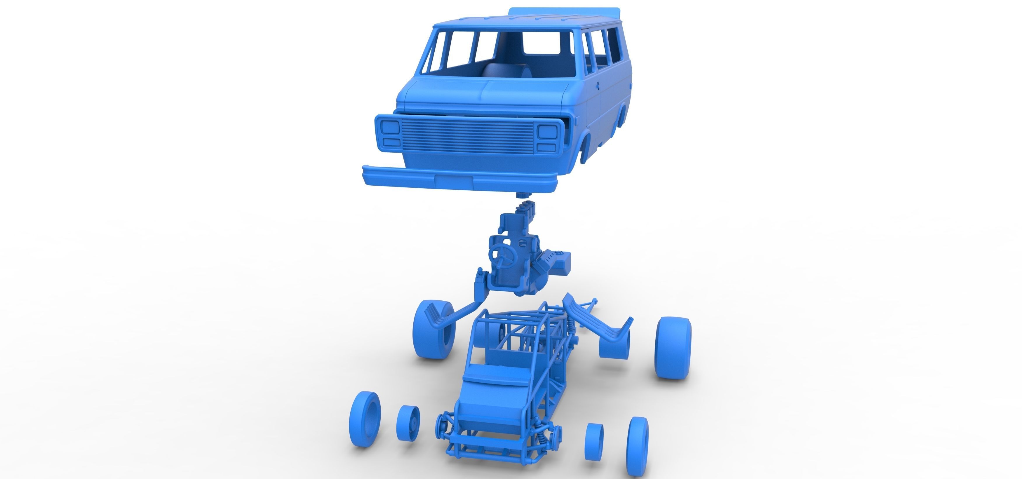 Dragster Van Scale 1 to 25 3D print model_38