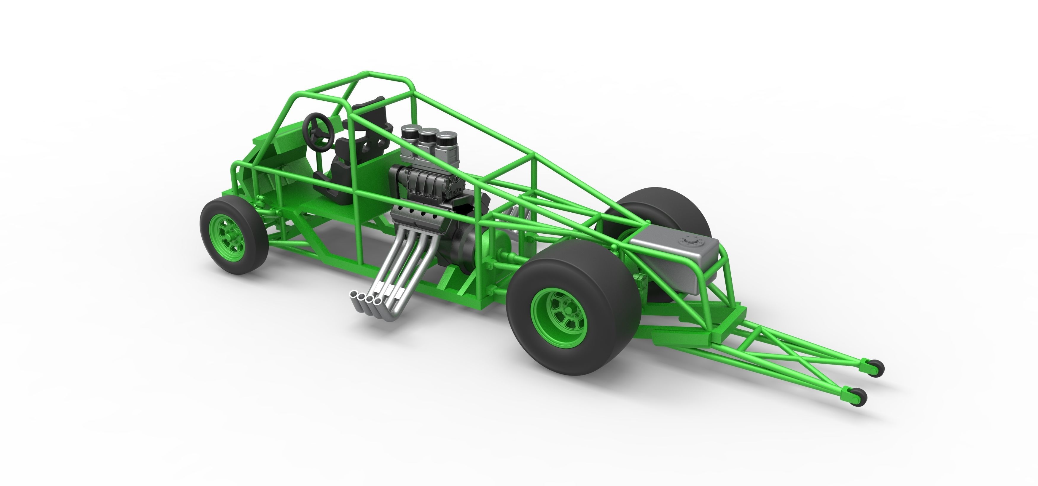 Dragster Van Scale 1 to 25 3D print model_18