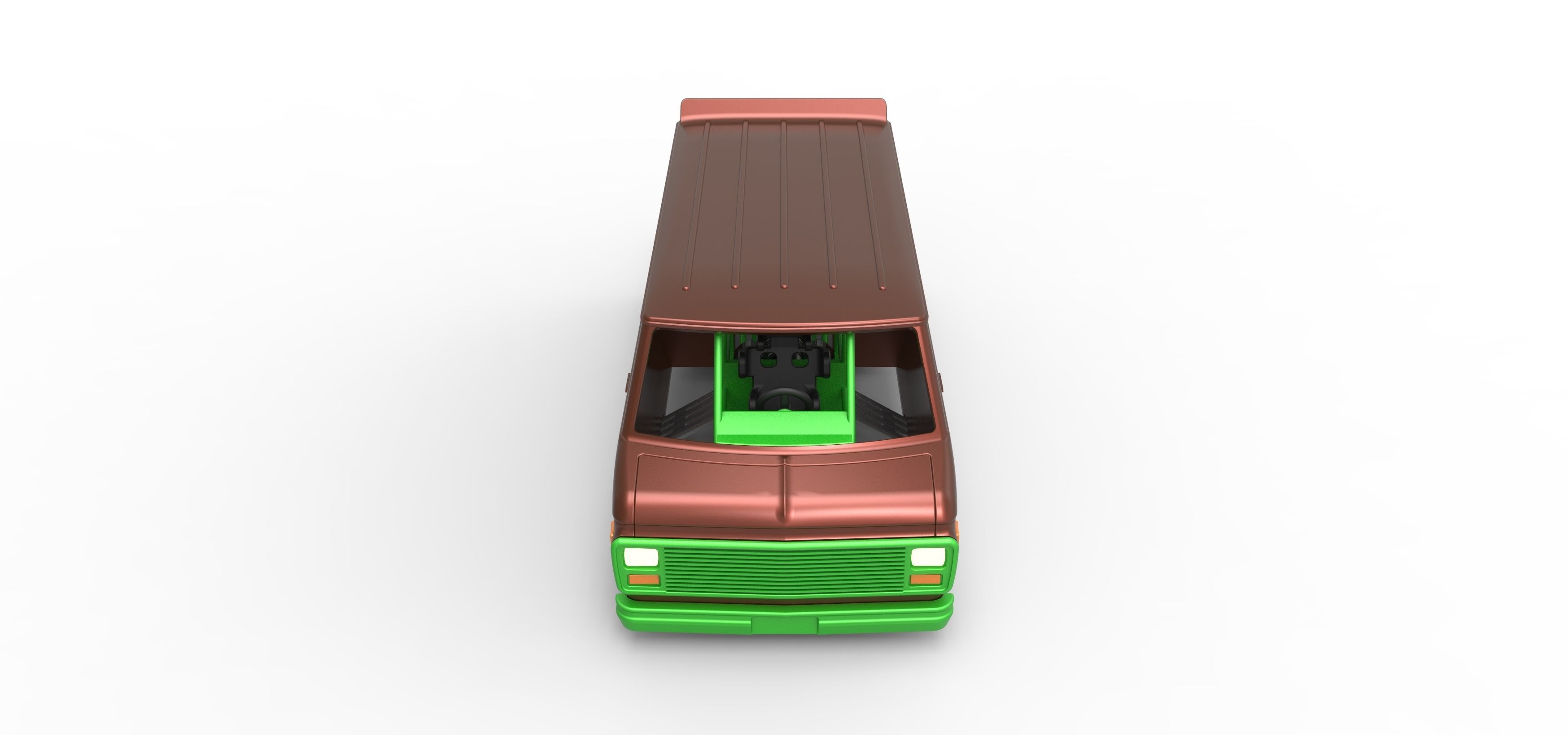 Dragster Van Scale 1 to 25 3D print model_8