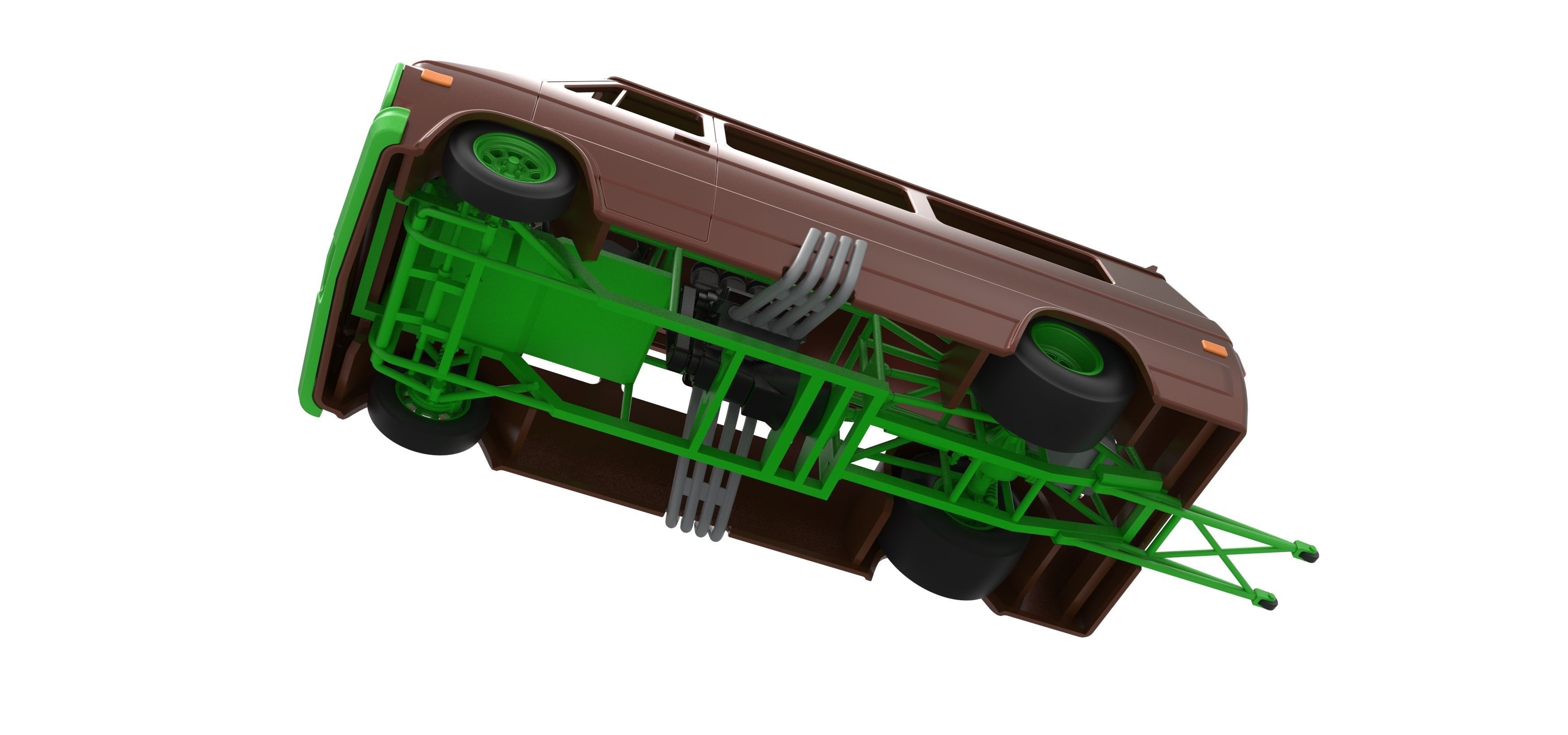 Dragster Van Scale 1 to 25 3D print model_3