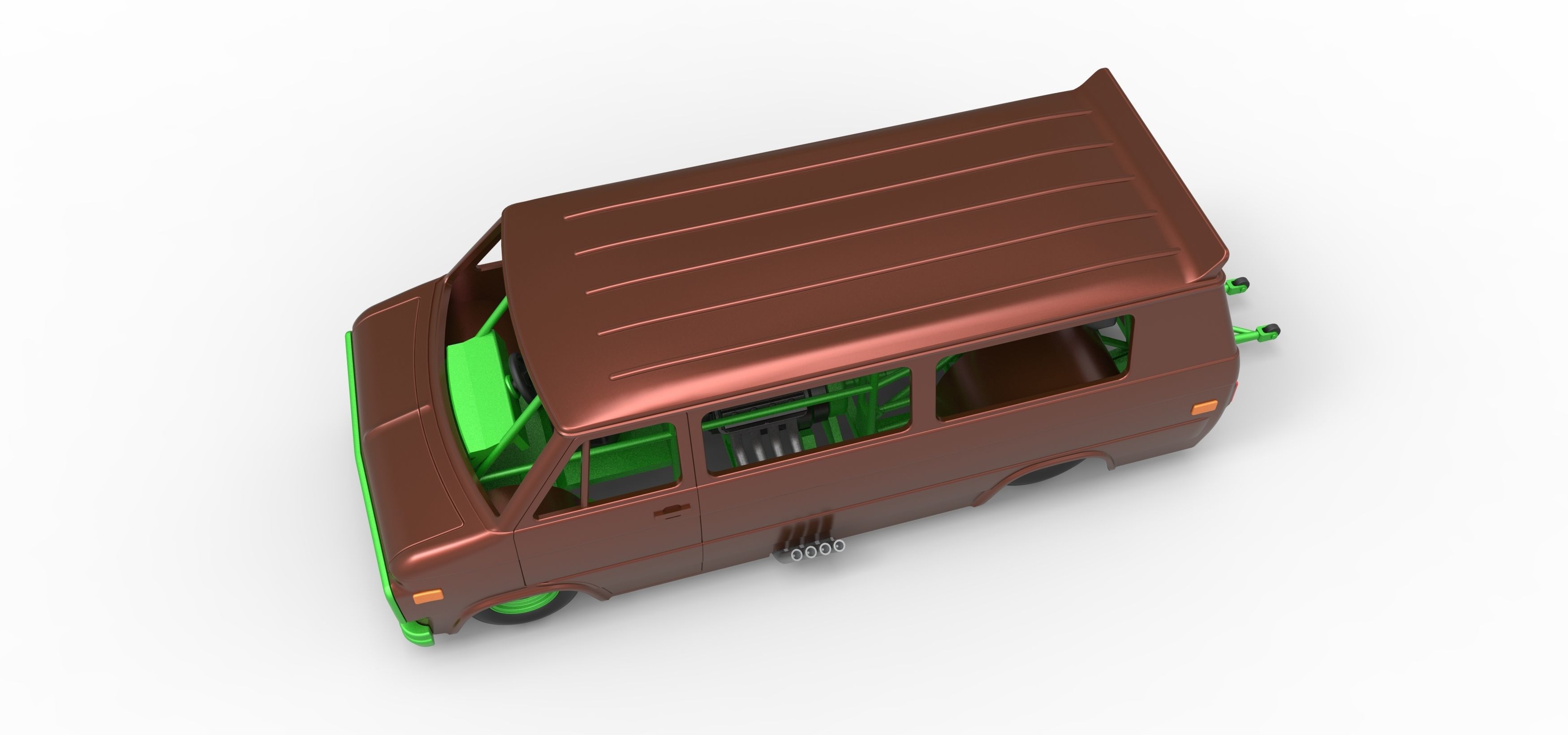 Dragster Van Scale 1 to 25 3D print model_4