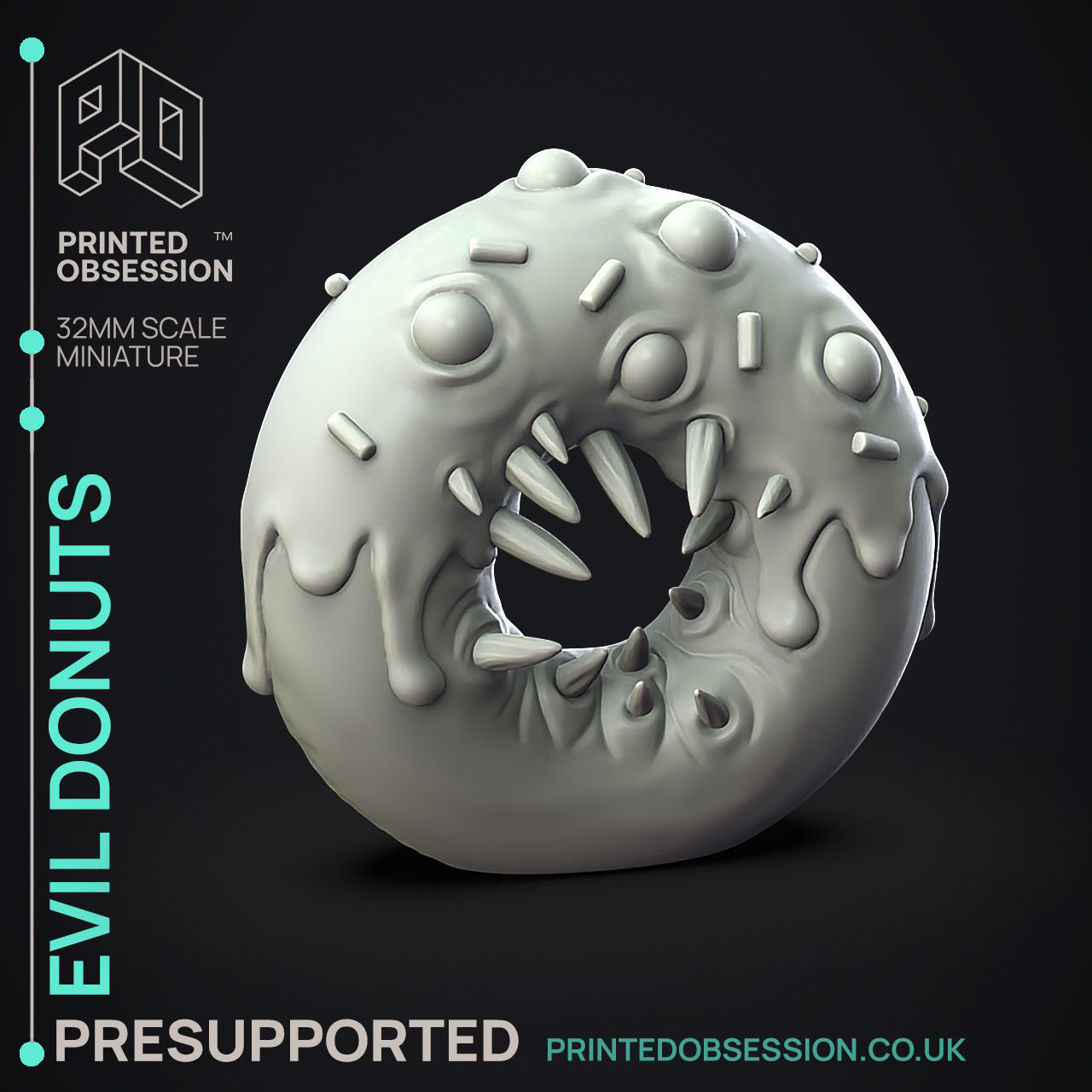 Evil Donuts - 3D Printable TTRPG - PRESUPPORTED - 32mm Scale 3D print model_2