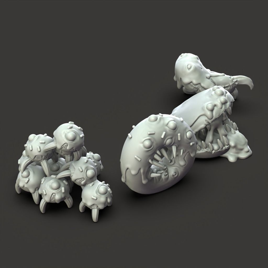 Evil Donuts - 3D Printable TTRPG - PRESUPPORTED - 32mm Scale 3D print model_4