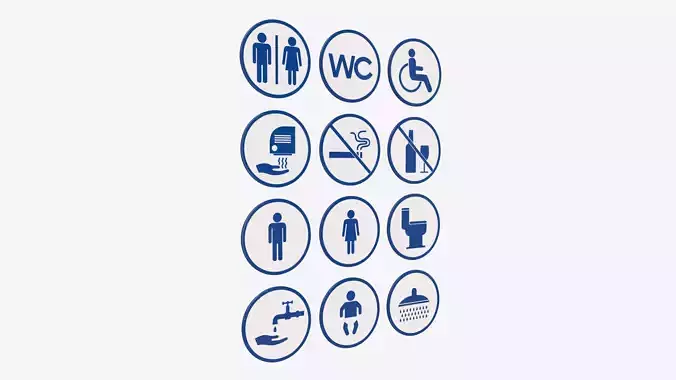 Public Spaces Warning Round Sign Set