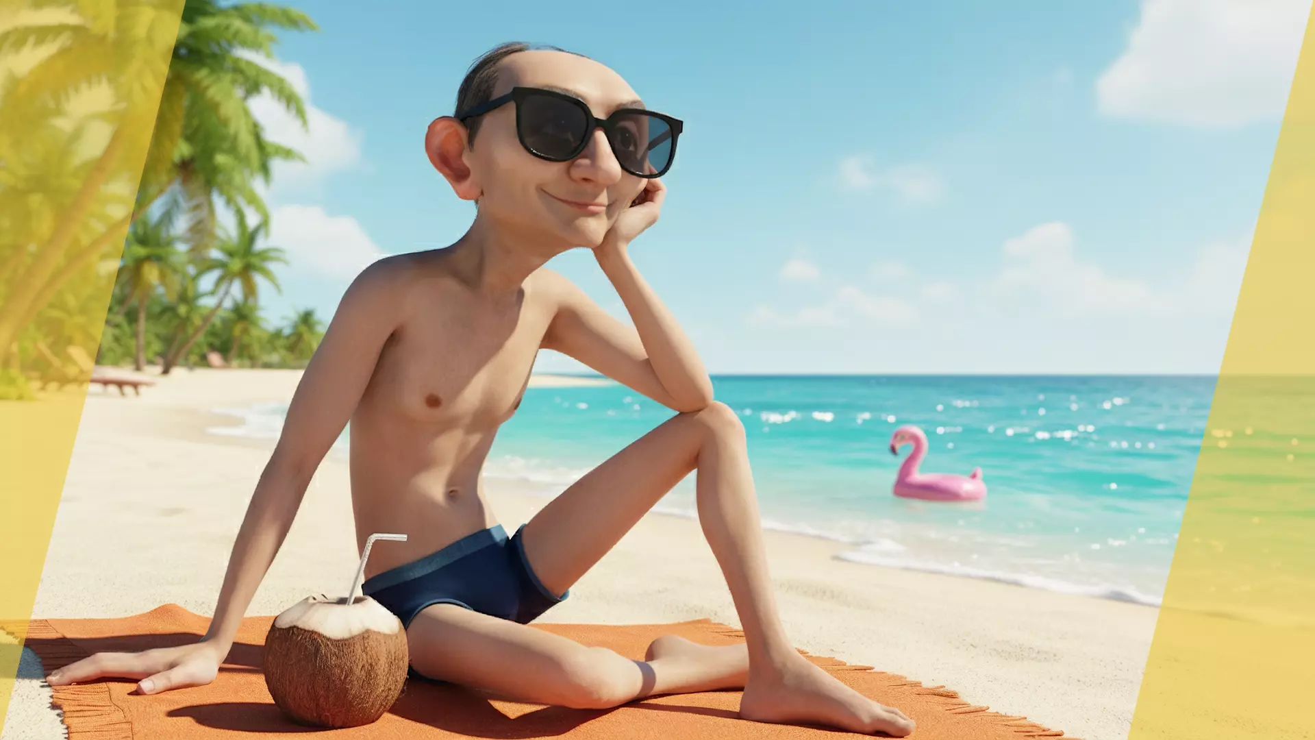 Old Man grandfather stylized Male cartoon Low-poly 3D model_3