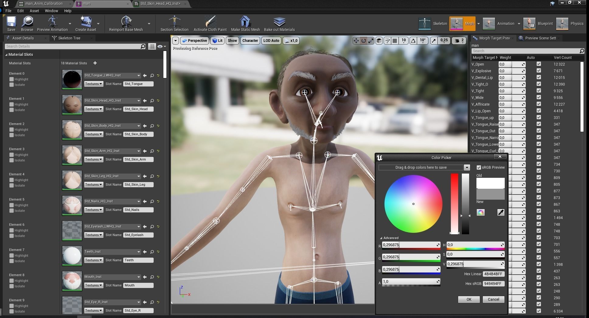 Old Man grandfather stylized Male cartoon Low-poly 3D model_30