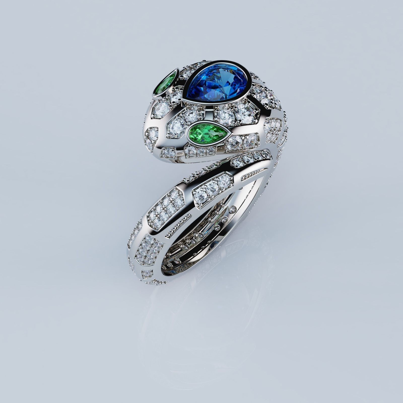 Serpenti Ring Style 3D print model_2