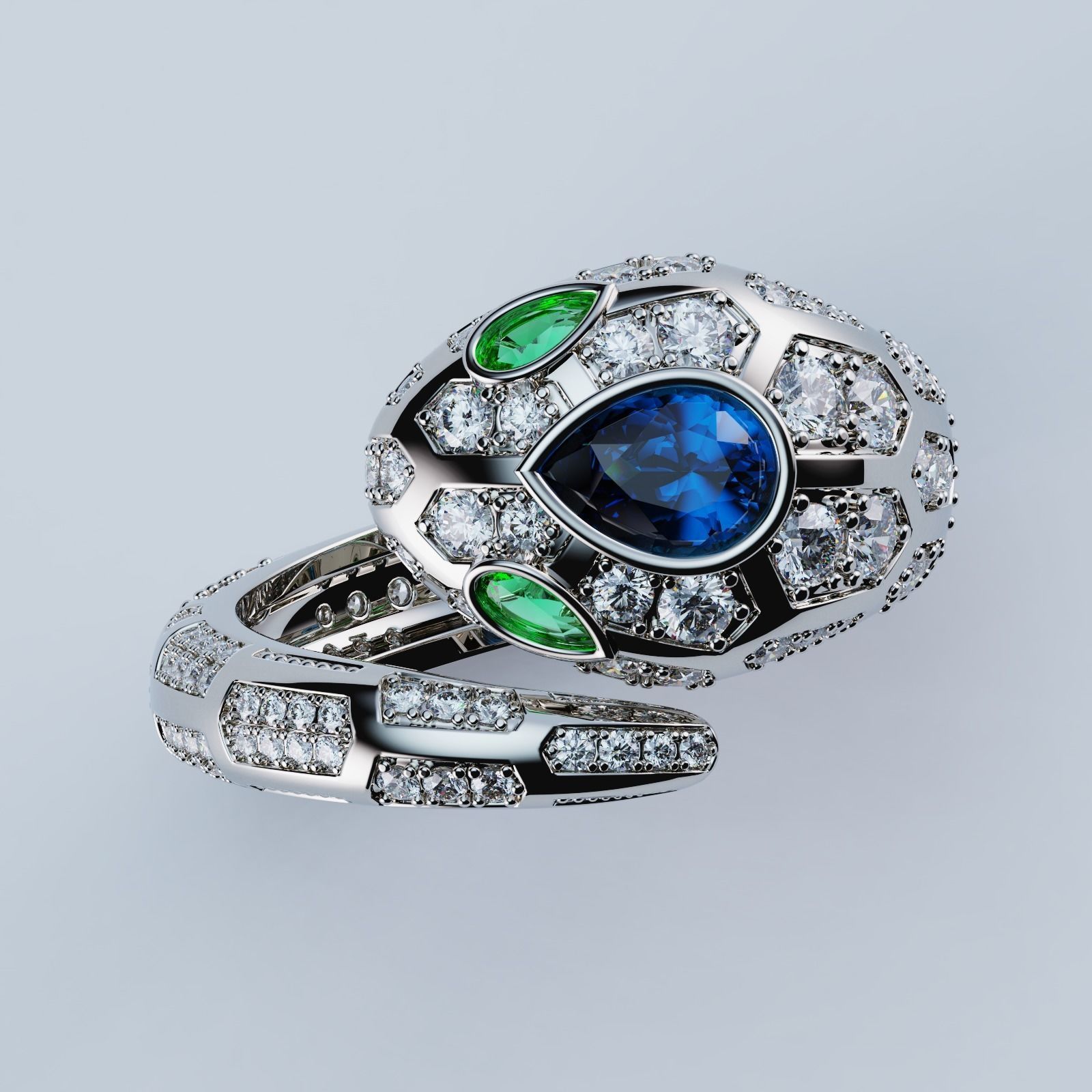 Serpenti Ring Style 3D print model_1