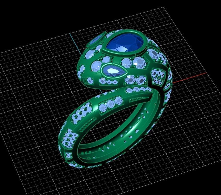 Serpenti Ring Style 3D print model_8