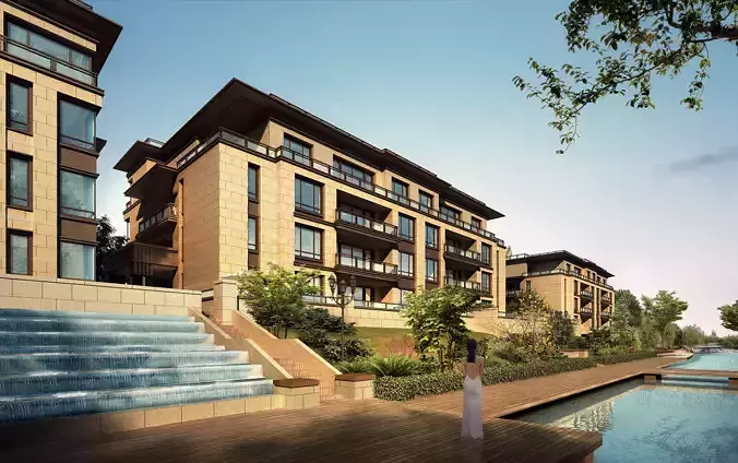 3D model of 2022 luxury fashion villa exterior 83