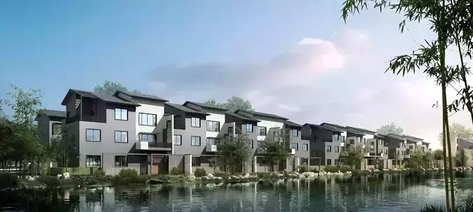 3D model of 2022 luxury fashion villa exterior 84