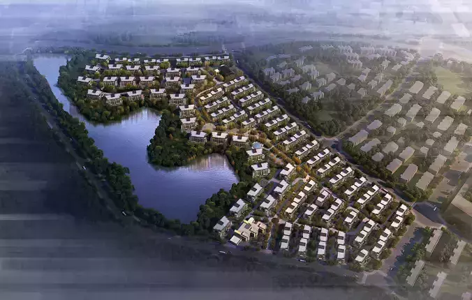 3D model of 2022 luxury fashion villa exterior 85