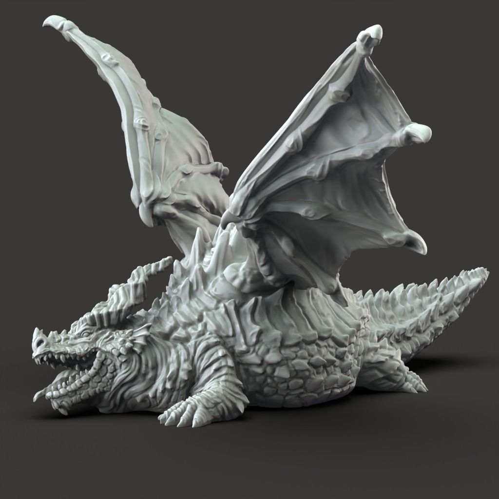 Fat Dragon - 3D Printable TTRPG - PRESUPPORTED - 32mm Scale 3D print model_6