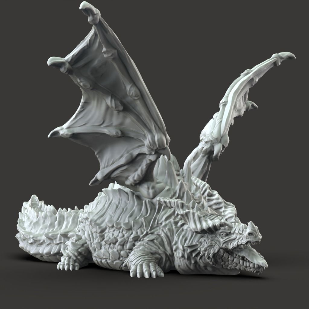 Fat Dragon - 3D Printable TTRPG - PRESUPPORTED - 32mm Scale 3D print model_8