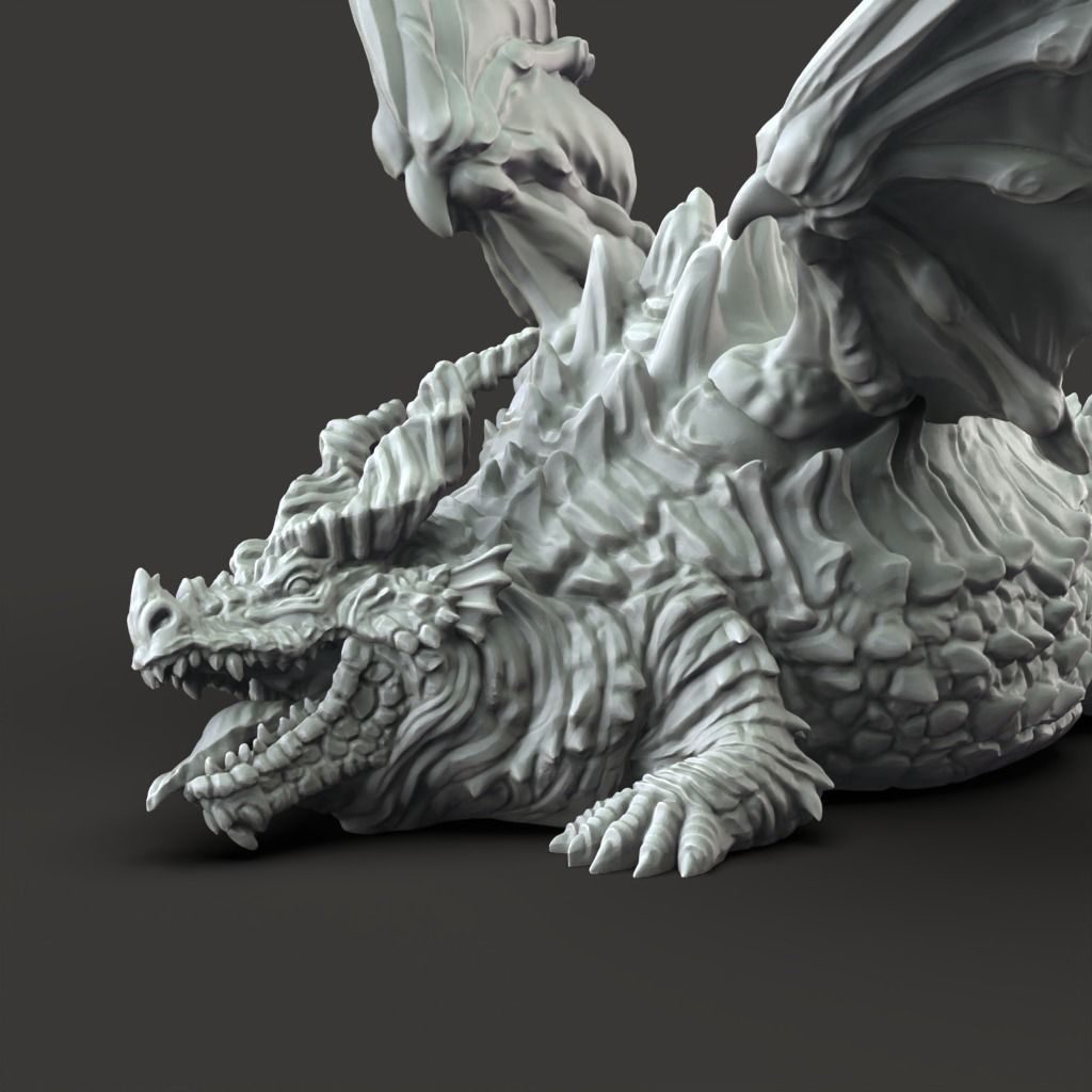Fat Dragon - 3D Printable TTRPG - PRESUPPORTED - 32mm Scale 3D print model_4