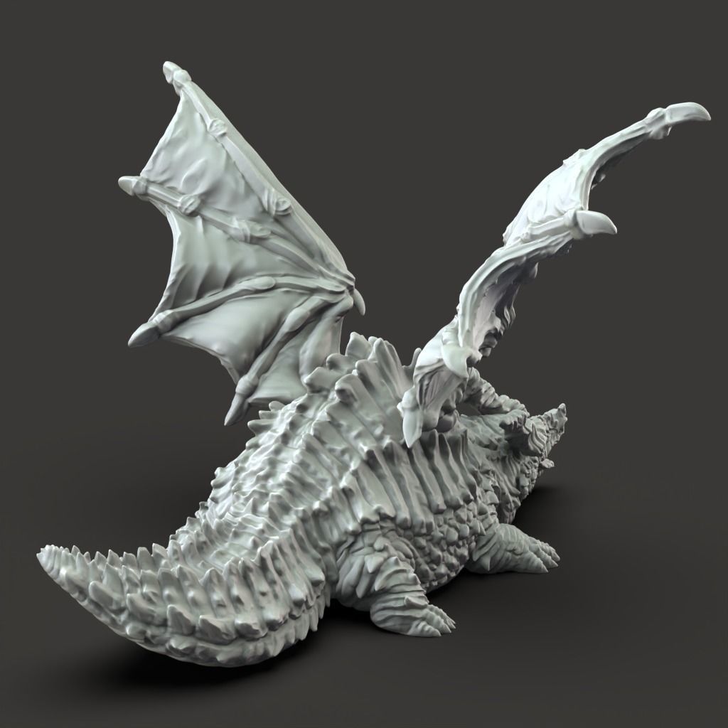 Fat Dragon - 3D Printable TTRPG - PRESUPPORTED - 32mm Scale 3D print model_3