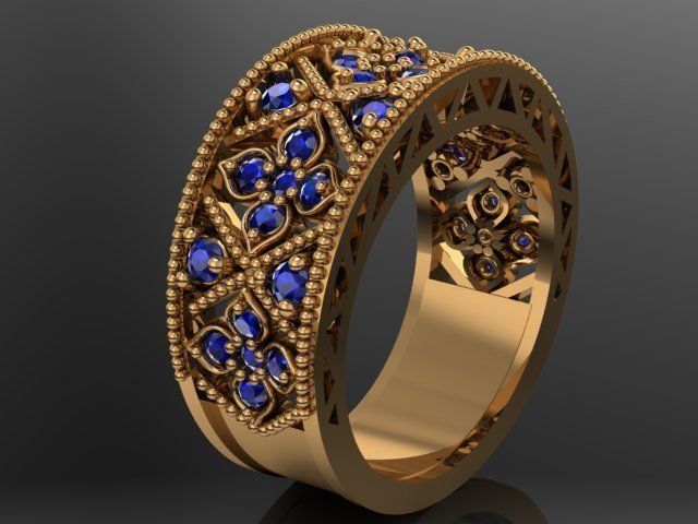 floral ring 3D print model_6