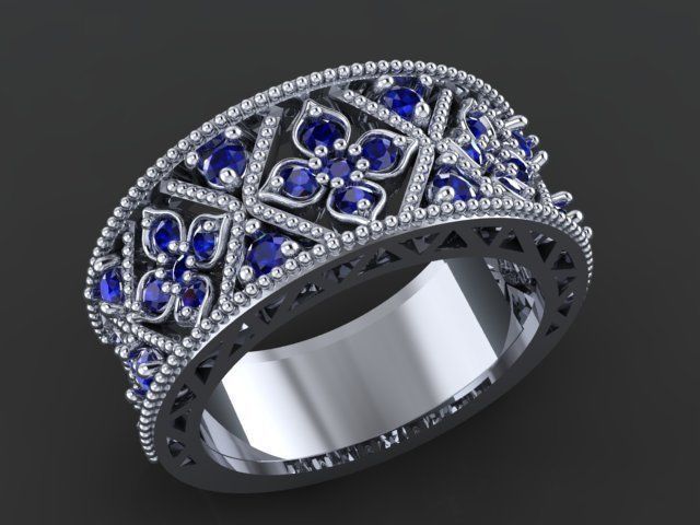 floral ring 3D print model_14