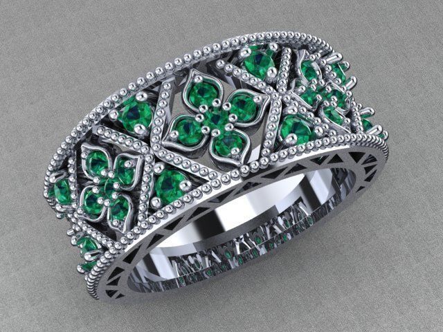 floral ring 3D print model_12