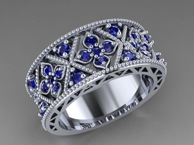 floral ring 3D print model_15