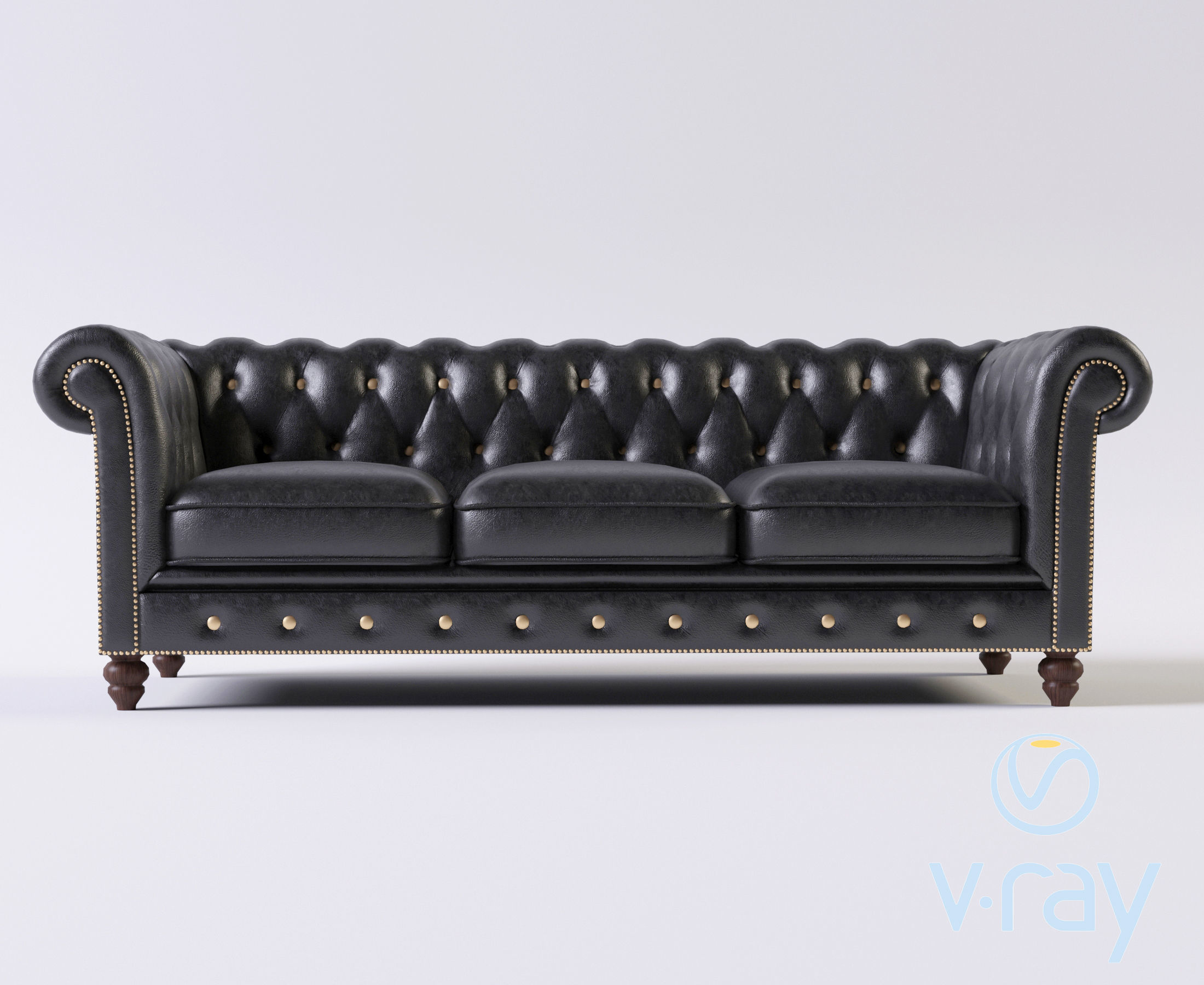 Decorative set statue and Sofa Low-poly 3D model_1