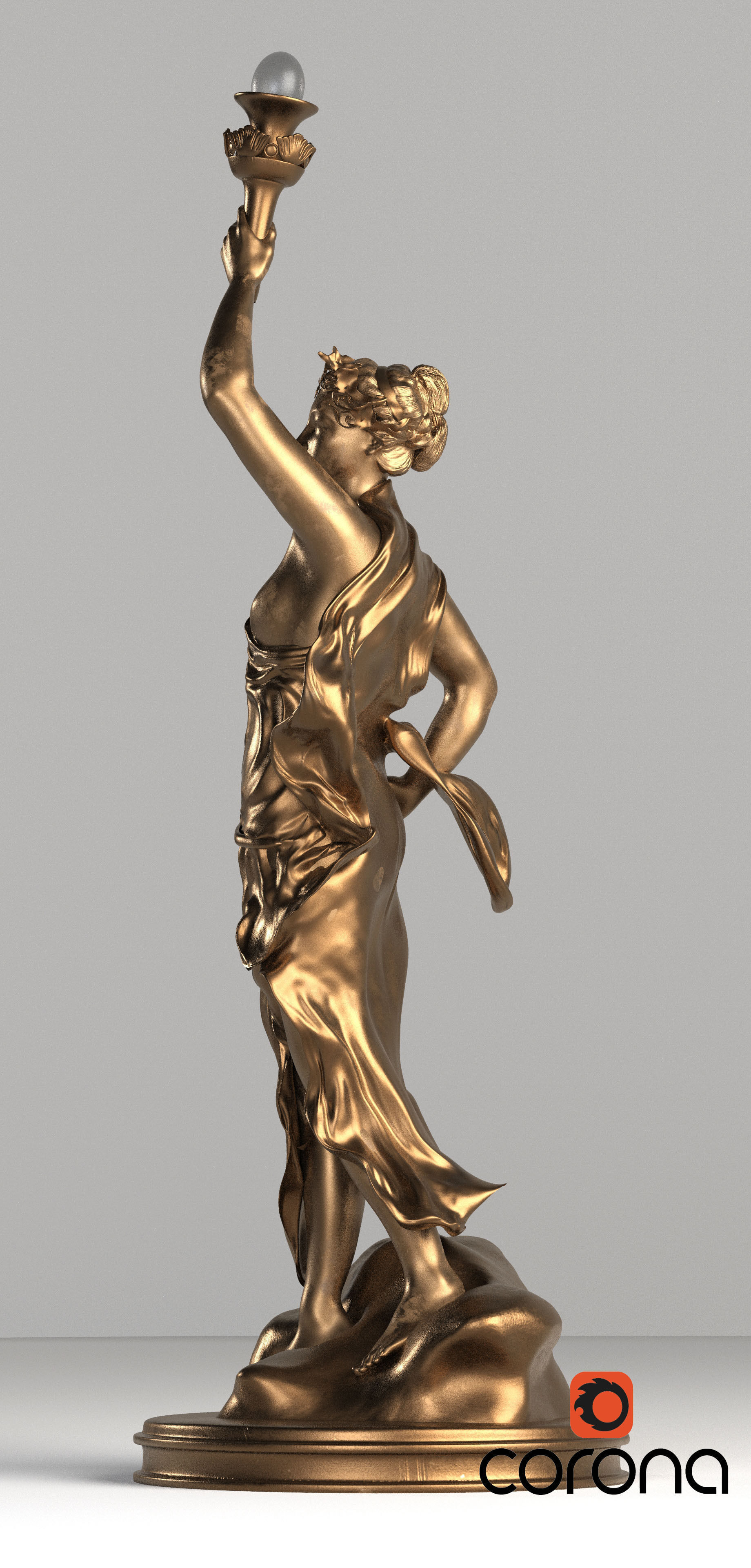 Decorative set statue and Sofa Low-poly 3D model_21