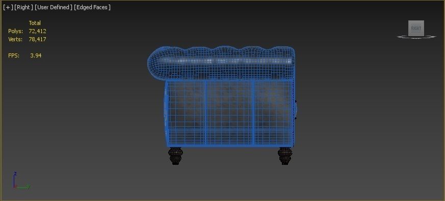 Decorative set statue and Sofa Low-poly 3D model_17