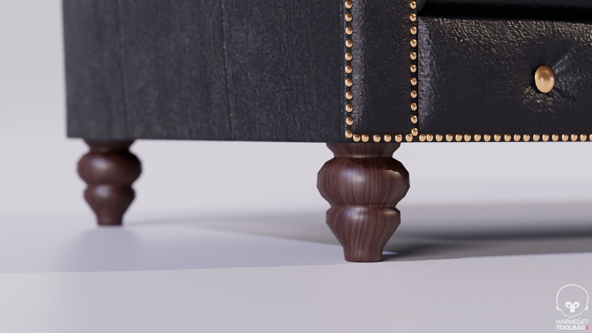 Decorative set statue and Sofa Low-poly 3D model_13